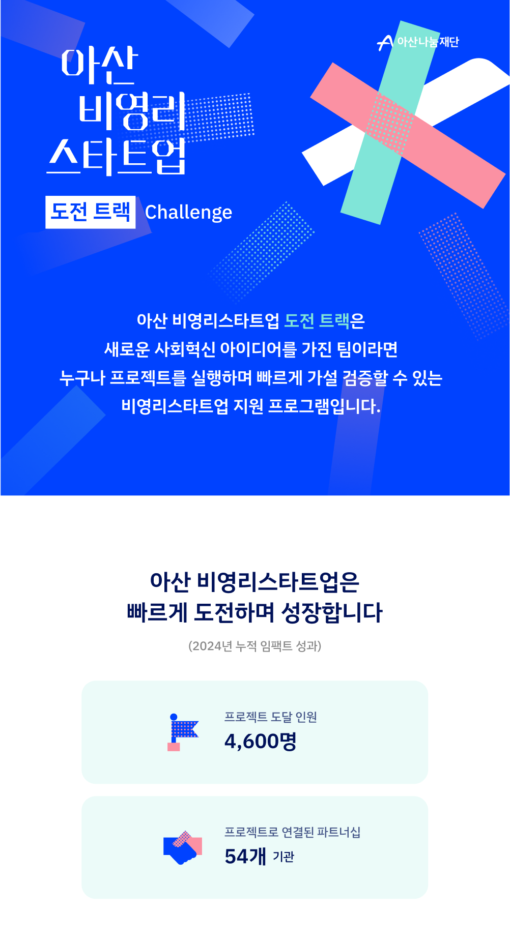 [아산나눔재단] 아산 비영리스타트업 도전 트랙 모집 (~7/7 월)